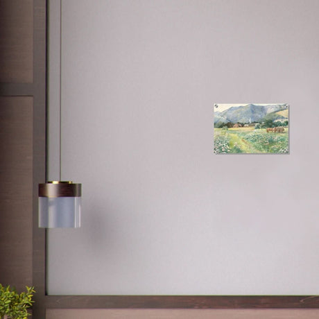 Landscape with a blooming meadow by Július Zorkóczy - Acrylic Print - 30x45 cm / 12x18″ - 
