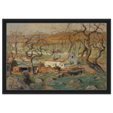 Landscape with Gnarled Trees by Ernest Lawson | Nature Wall art Print - Framed Canvas - 40x60 cm / 16x24″ - Black frame