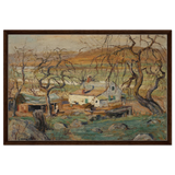Landscape with Gnarled Trees by Ernest Lawson | Nature Wall art Print - Framed Canvas - 60x90 cm / 24x36″ - Dark wood frame