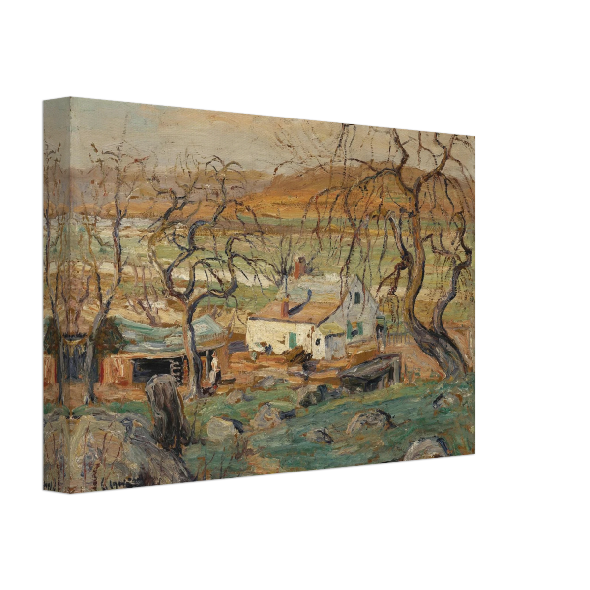 Landscape with Gnarled Trees by Ernest Lawson | Nature Wall art Print - Canvas - 20x30 cm / 8x12″ - 