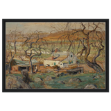 Landscape with Gnarled Trees by Ernest Lawson | Nature Wall art Print - Framed Canvas - 50x75 cm / 20x30″ - Black frame