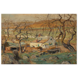 Landscape with Gnarled Trees by Ernest Lawson | Nature Wall art Print - Wood Prints - 30x45 cm / 12x18″ - 