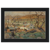Landscape with Gnarled Trees by Ernest Lawson | Nature Wall art Print - Framed Canvas - 20x30 cm / 8x12″ - Black frame