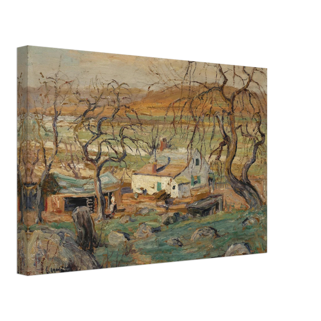 Landscape with Gnarled Trees by Ernest Lawson | Nature Wall art Print - Canvas - 30x45 cm / 12x18″ - 