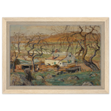 Landscape with Gnarled Trees by Ernest Lawson | Nature Wall art Print - Framed Canvas - 20x30 cm / 8x12″ - Wood frame
