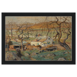 Landscape with Gnarled Trees by Ernest Lawson | Nature Wall art Print - Framed Canvas - 30x45 cm / 12x18″ - Black frame