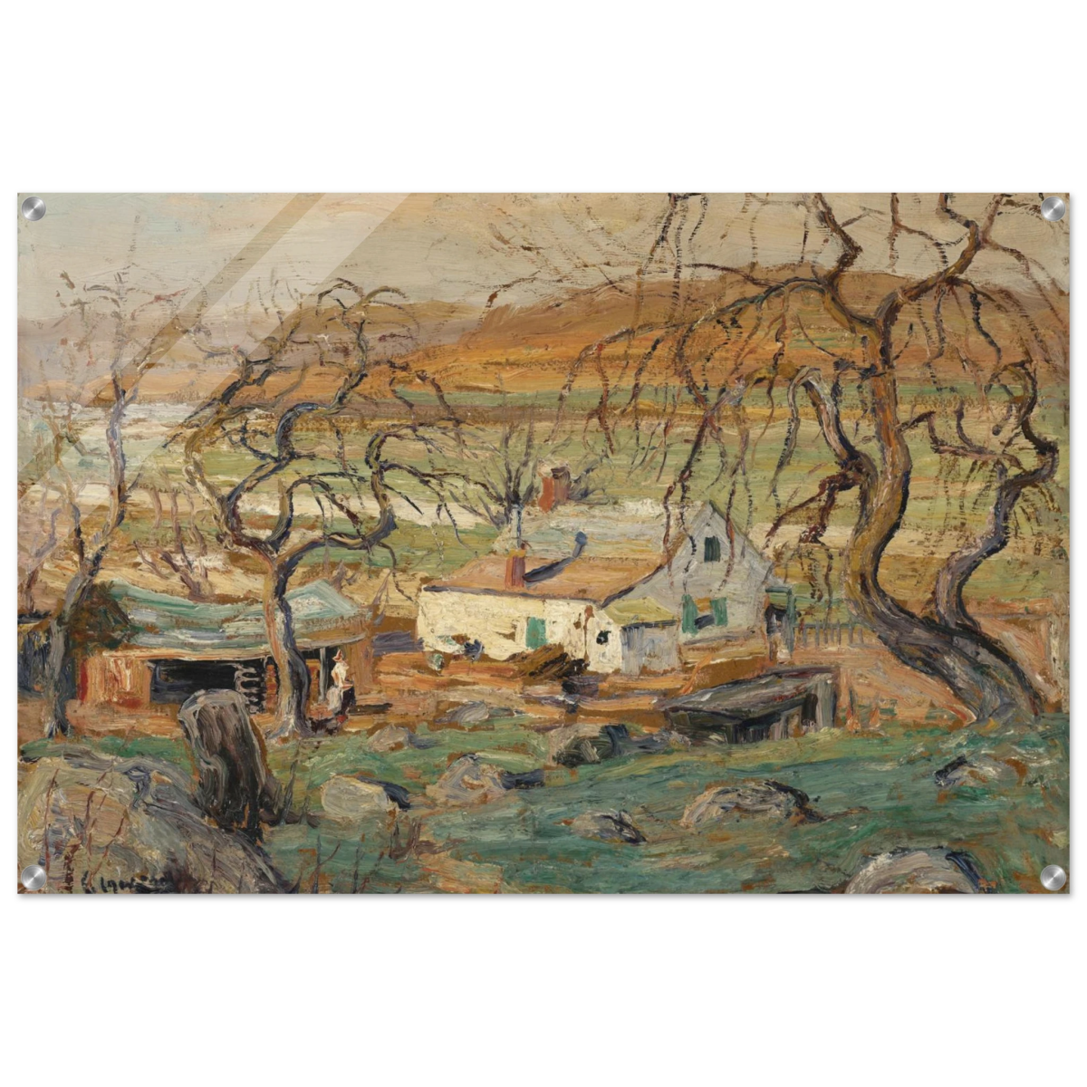 Landscape with Gnarled Trees by Ernest Lawson | Nature Wall art Print - Acrylic Print - 60x90 cm / 24x36″ - 