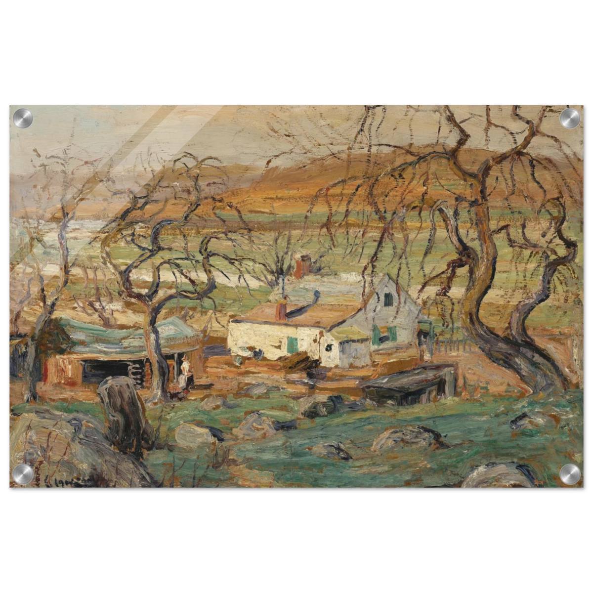 Landscape with Gnarled Trees by Ernest Lawson | Nature Wall art Print - Acrylic Print - 40x60 cm / 16x24″ - 