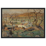 Landscape with Gnarled Trees by Ernest Lawson | Nature Wall art Print - Framed Canvas - 60x90 cm / 24x36″ - Black frame