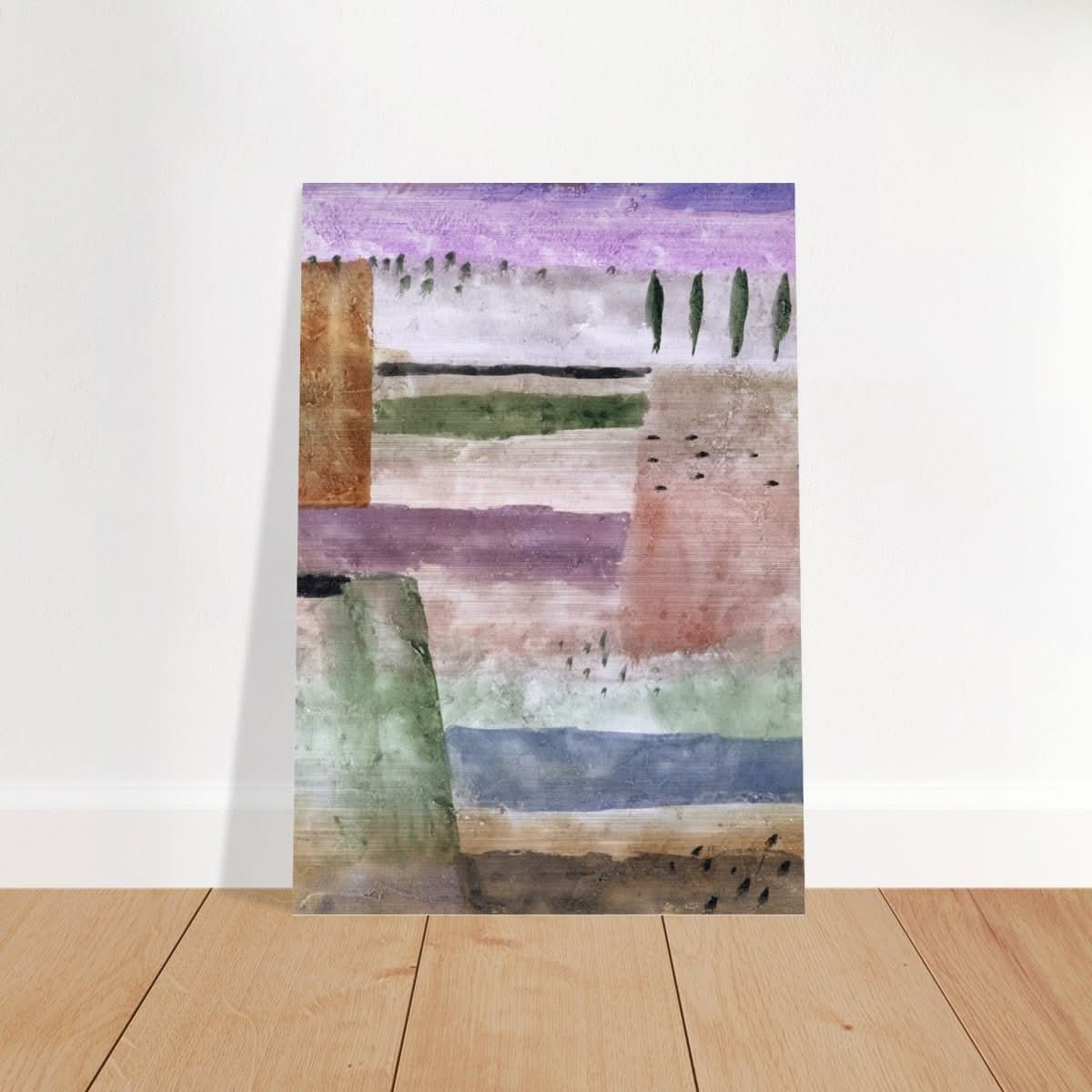 Landscape with Poplars by Paul Klee - Brushed Aluminum Print - 70x100 cm / 28x40″ - 