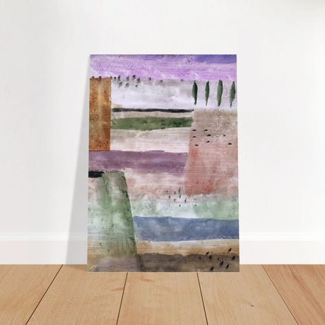 Landscape with Poplars by Paul Klee - Brushed Aluminum Print - 70x100 cm / 28x40″ - 