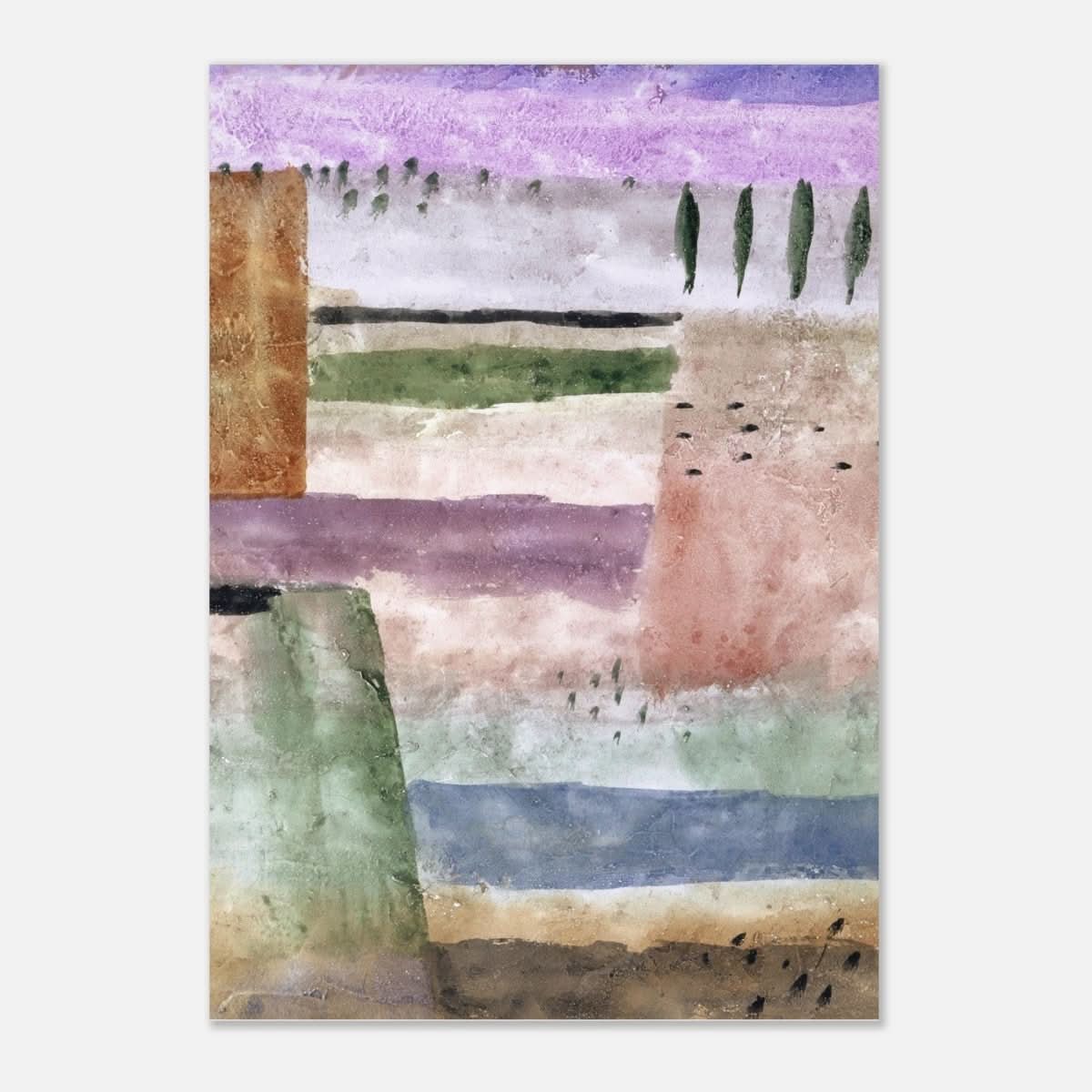 Landscape with Poplars by Paul Klee - Aluminum Print - 70x100 cm / 28x40″ - 