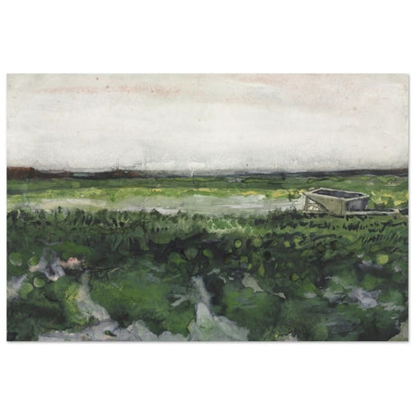 Landscape with Wheelbarrow (1883) by Vincent Van Gogh | Vintage wall art print - Aluminum Print - 40x60 cm / 16x24″ - 