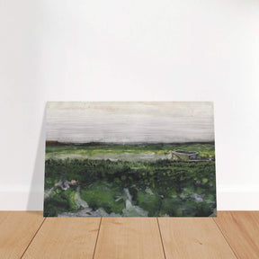 Landscape with Wheelbarrow (1883) by Vincent Van Gogh | Vintage wall art print - Brushed Aluminum Print - 50x75 cm / 20x30″ - 