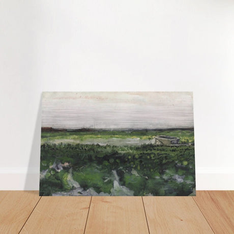 Landscape with Wheelbarrow (1883) by Vincent Van Gogh | Vintage wall art print - Brushed Aluminum Print - 50x75 cm / 20x30″ - 