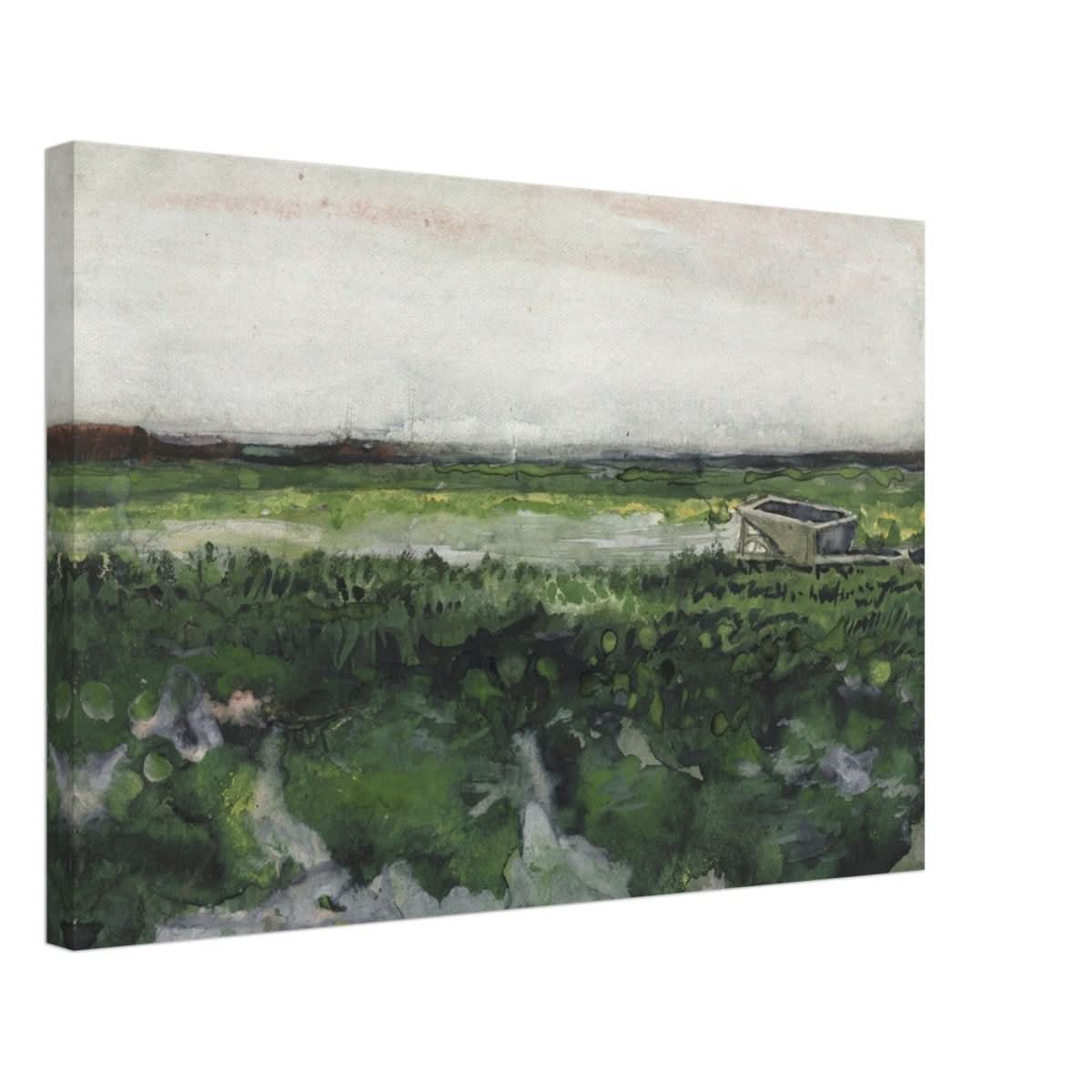 Landscape with Wheelbarrow (1883) by Vincent Van Gogh | Vintage wall art print - Canvas - 40x60 cm / 16x24″ - 