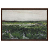 Landscape with Wheelbarrow (1883) by Vincent Van Gogh | Vintage wall art print - Framed Canvas - 60x90 cm / 24x36″ - Dark wood frame
