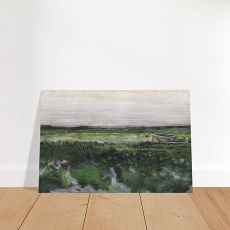 Landscape with Wheelbarrow (1883) by Vincent Van Gogh | Vintage wall art print - Brushed Aluminum Print - 40x60 cm / 16x24″ - 