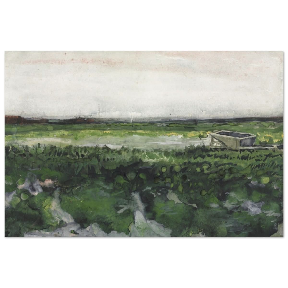 Landscape with Wheelbarrow (1883) by Vincent Van Gogh | Vintage wall art print - Aluminum Print - 60x90 cm / 24x36″ - 