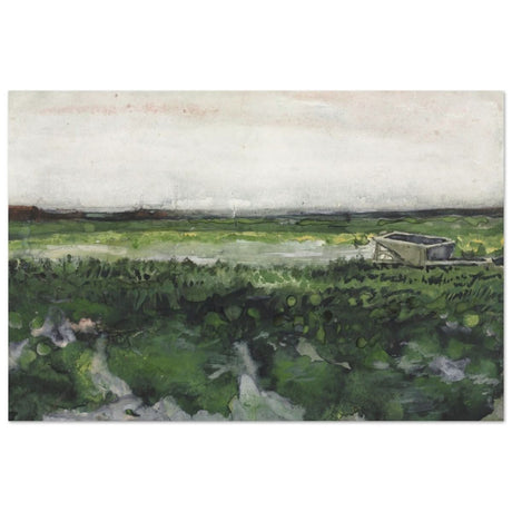 Landscape with Wheelbarrow (1883) by Vincent Van Gogh | Vintage wall art print - Aluminum Print - 60x90 cm / 24x36″ - 