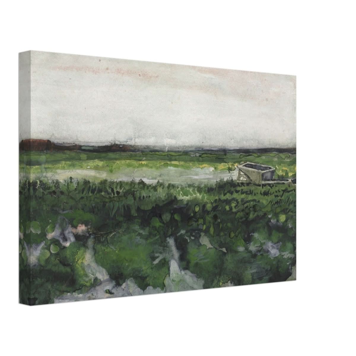 Landscape with Wheelbarrow (1883) by Vincent Van Gogh | Vintage wall art print - Canvas - 30x45 cm / 12x18″ - 