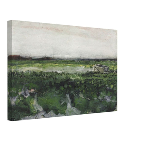 Landscape with Wheelbarrow (1883) by Vincent Van Gogh | Vintage wall art print - Canvas - 30x45 cm / 12x18″ - 