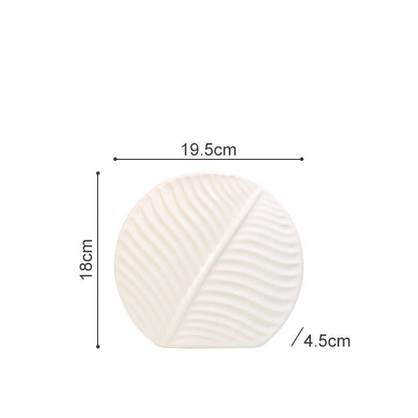 Leaf Ornament Ceramic Vase Collection – Modern Porcelain Decorative Vases - Small Leaf Vase - Porcelain White - 