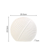 Leaf Ornament Ceramic Vase Collection – Modern Porcelain Decorative Vases - Medium Leaf Vase - Porcelain White - 