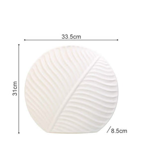 Leaf Ornament Ceramic Vase Collection – Modern Porcelain Decorative Vases - Large Leaf Vase - Porcelain White - 