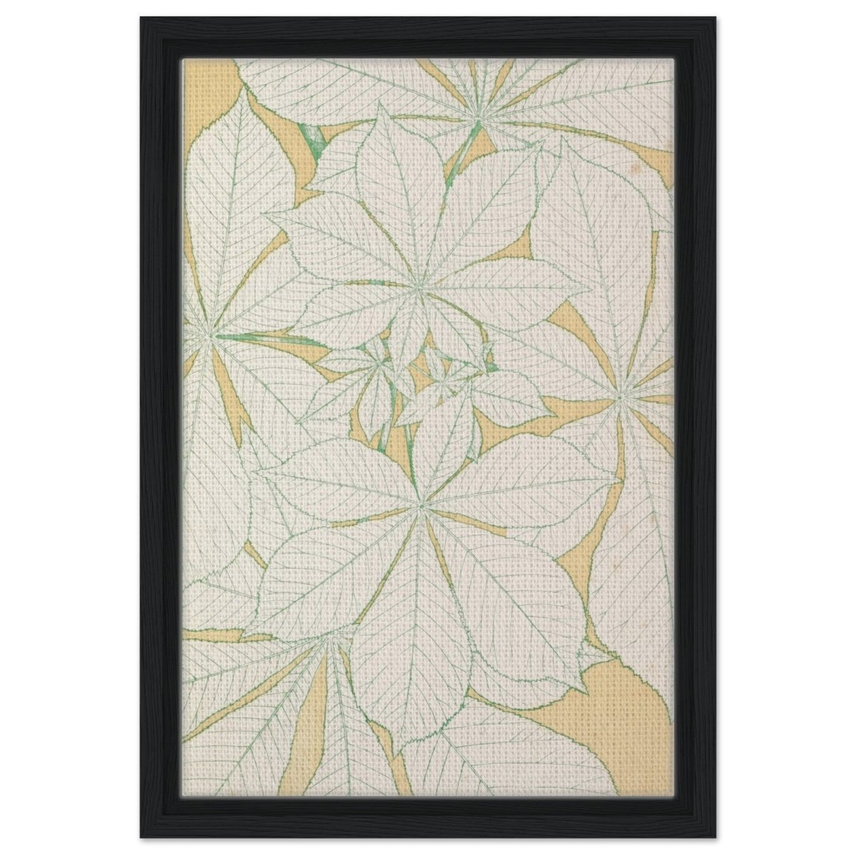 Leaves from Nature No.1 (1856) by Owen Jones | Vintage wall art print - Framed Canvas - 30x45 cm / 12x18″ - Black frame