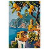 Lemon Grove Bliss | Modern Impressionism Mediterranean - Inspired | wall art print - Wood Prints - 30x45 cm / 12x18″ - 