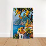 Lemon Grove Bliss | Modern Impressionism Mediterranean - Inspired | wall art print - Brushed Aluminum Print - 30x45 cm / 12x18″ - 