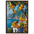 Lemon Grove Bliss | Modern Impressionism Mediterranean - Inspired | wall art print - Framed Canvas - 30x45 cm / 12x18″ - Dark wood frame