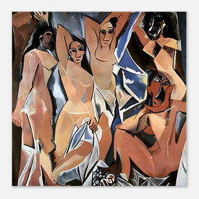 Les Demoiselles d’Avignon | The Young Ladies of Avignon by Pablo Picasso - Aluminum Print - 40x40 cm / 16x16″ - 