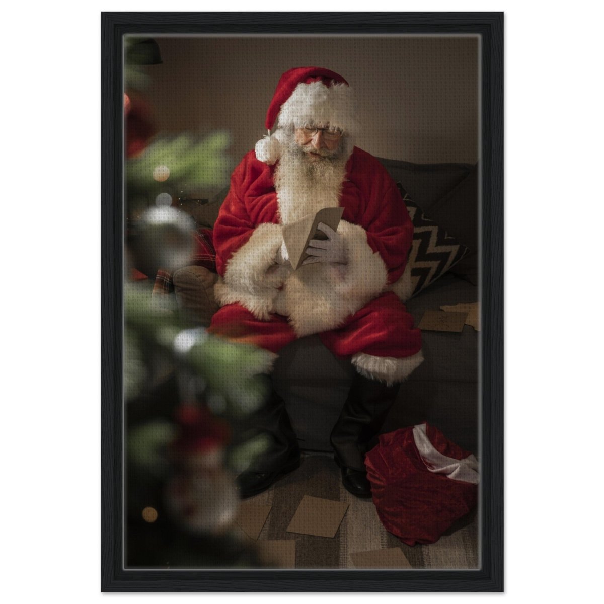 Letters from the Heart - Santa’s Special Holiday Moments | Christmas collection - Framed Canvas - 40x60 cm / 16x24″ - Black frame