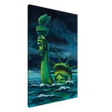 "Liberty Submerged" – Surreal Political Apocalypse Art | Statement Wall Art Print - Canvas - 60x90 cm / 24x36″ - 