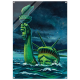 "Liberty Submerged" – Surreal Political Apocalypse Art | Statement Wall Art Print - Acrylic Print - 70x100 cm / 28x40″ - 
