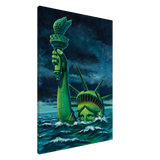 "Liberty Submerged" – Surreal Political Apocalypse Art | Statement Wall Art Print - Canvas - 70x100 cm / 28x40″ - 