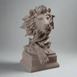 Lion Head Wall Sculpture – Modern Resin Art Décor - Grey - 