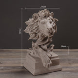 Lion Head Wall Sculpture – Modern Resin Art Décor - Grey - 