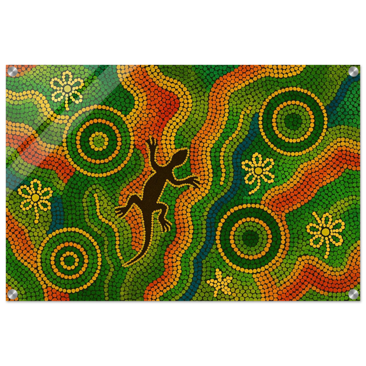 Lizard Dreaming – Aboriginal Dot Painting Wall Art Print - Acrylic Print - 50x75 cm / 20x30″ - 