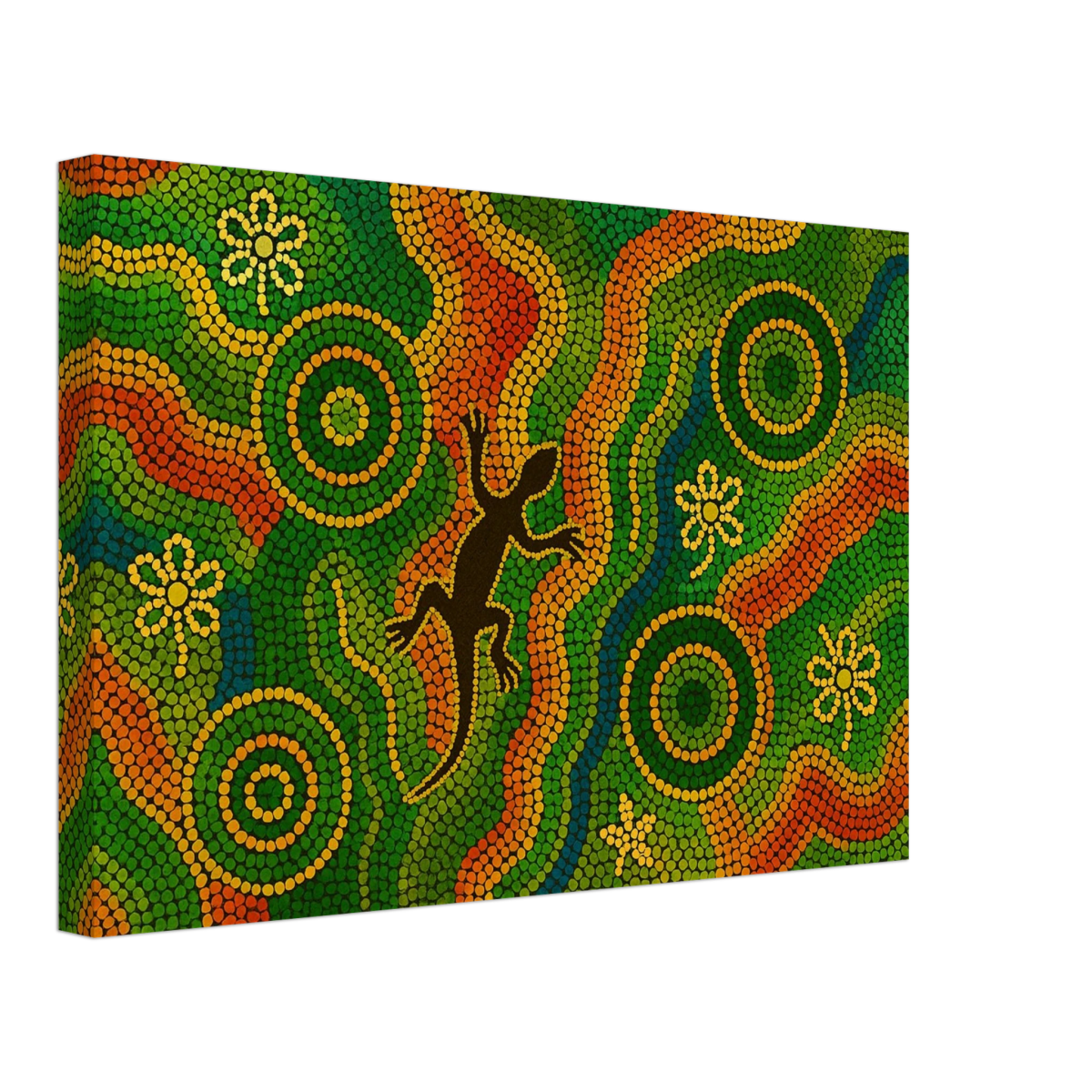 Lizard Dreaming – Aboriginal Dot Painting Wall Art Print - Canvas - 30x45 cm / 12x18″ - 