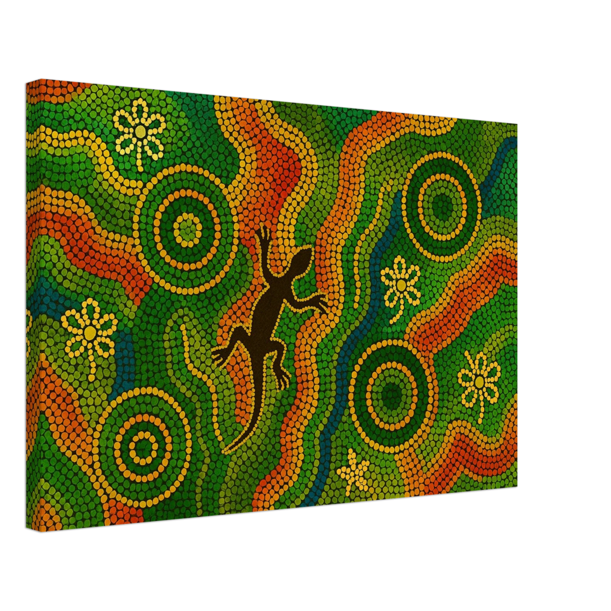 Lizard Dreaming – Aboriginal Dot Painting Wall Art Print - Canvas - 40x60 cm / 16x24″ - 
