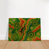 Lizard Dreaming – Aboriginal Dot Painting Wall Art Print - Brushed Aluminum Print - 70x100 cm / 28x40″ - 