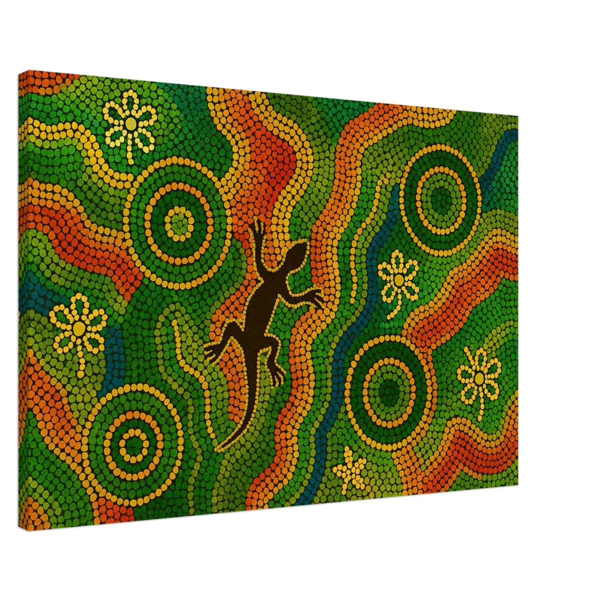 Lizard Dreaming – Aboriginal Dot Painting Wall Art Print - Canvas - 60x90 cm / 24x36″ - 