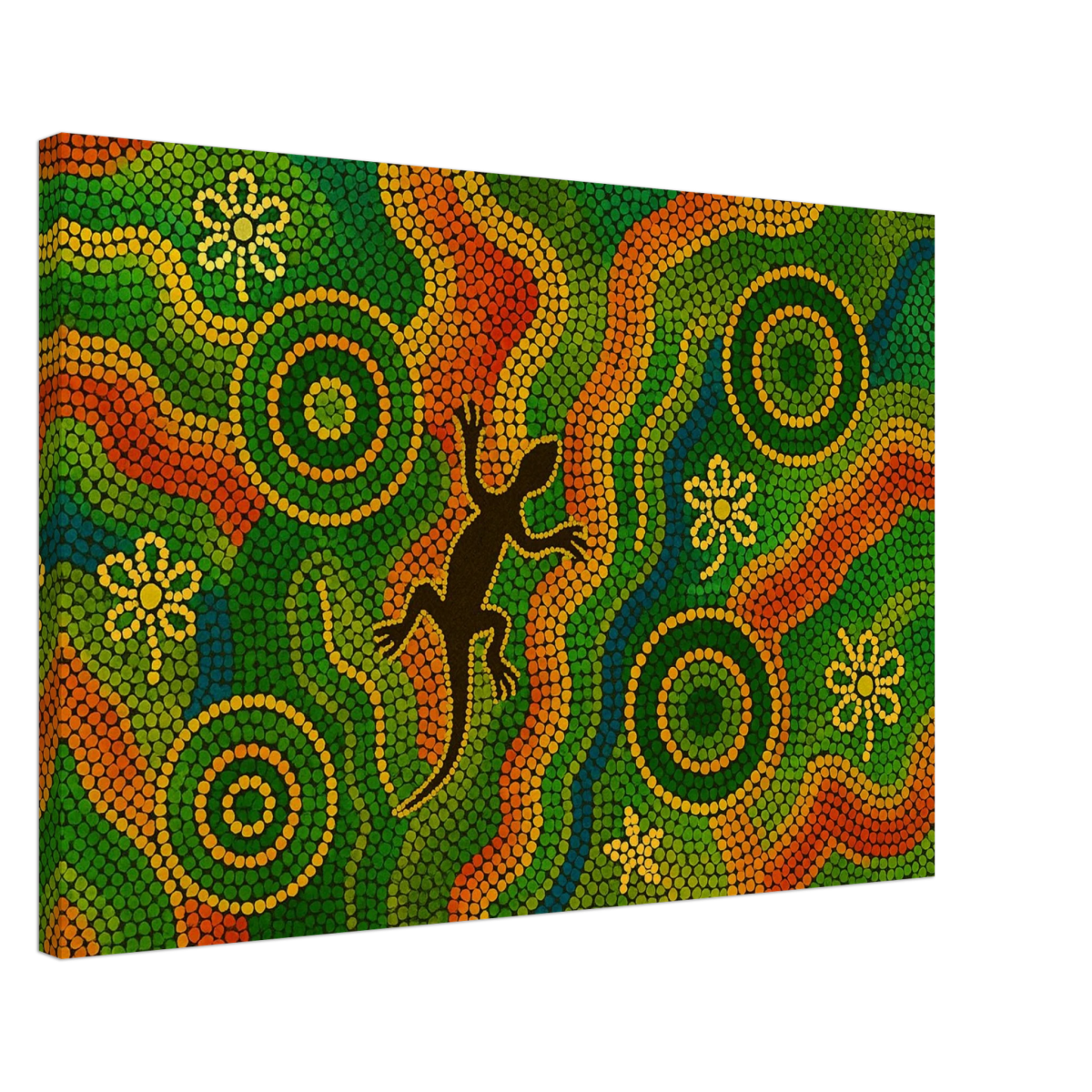 Lizard Dreaming – Aboriginal Dot Painting Wall Art Print - Canvas - 50x75 cm / 20x30″ - 