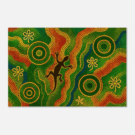 Lizard Dreaming – Aboriginal Dot Painting Wall Art Print - Aluminum Print - 60x90 cm / 24x36″ - 