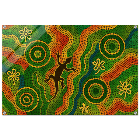 Lizard Dreaming – Aboriginal Dot Painting Wall Art Print - Acrylic Print - 60x90 cm / 24x36″ - 