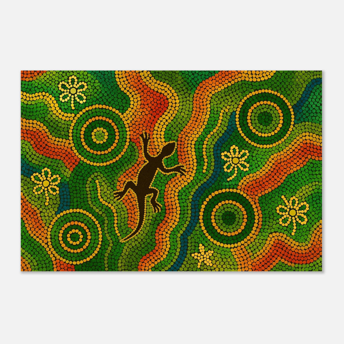 Lizard Dreaming – Aboriginal Dot Painting Wall Art Print - Aluminum Print - 50x75 cm / 20x30″ - 