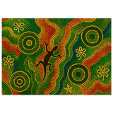 Lizard Dreaming – Aboriginal Dot Painting Wall Art Print - Wood Prints - 70x100 cm / 28x40″ - 